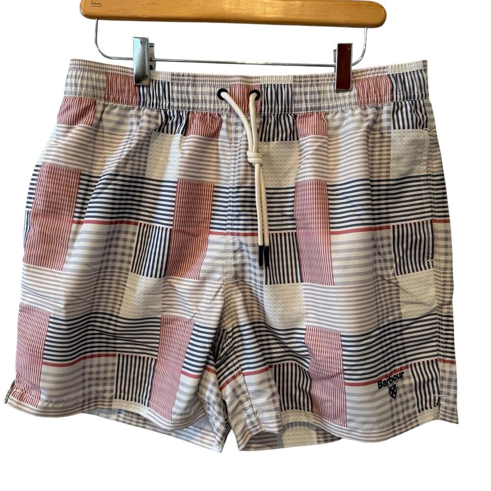Barbour Swim Shorts Trunks Patchwork Plaid Print M